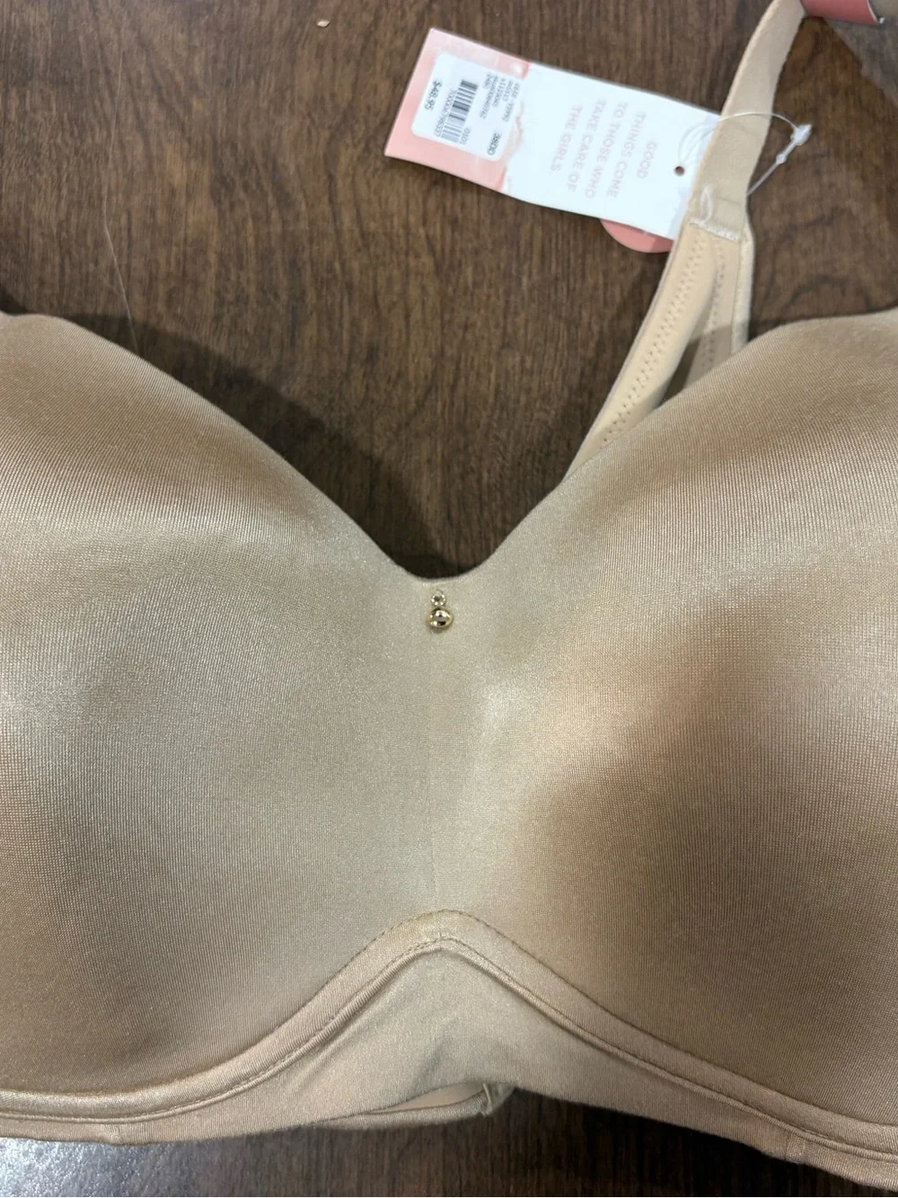 Cacique Bra Womens 38DD Beige Lightly Lined No Wire Full Coverage BackSmoother